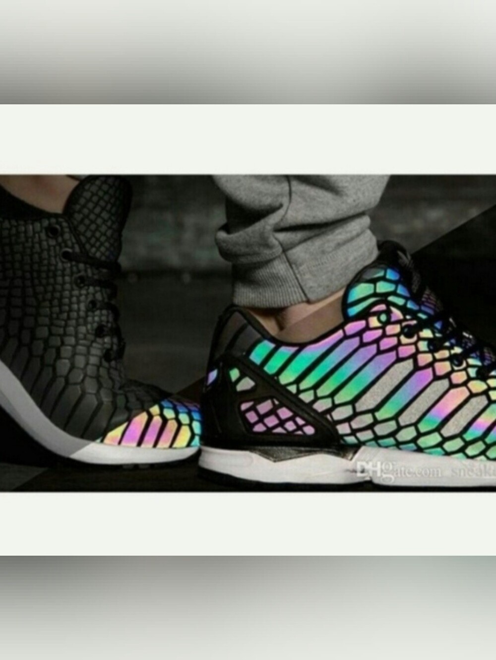 Adidas Flux reflective snakeskin Sz 8